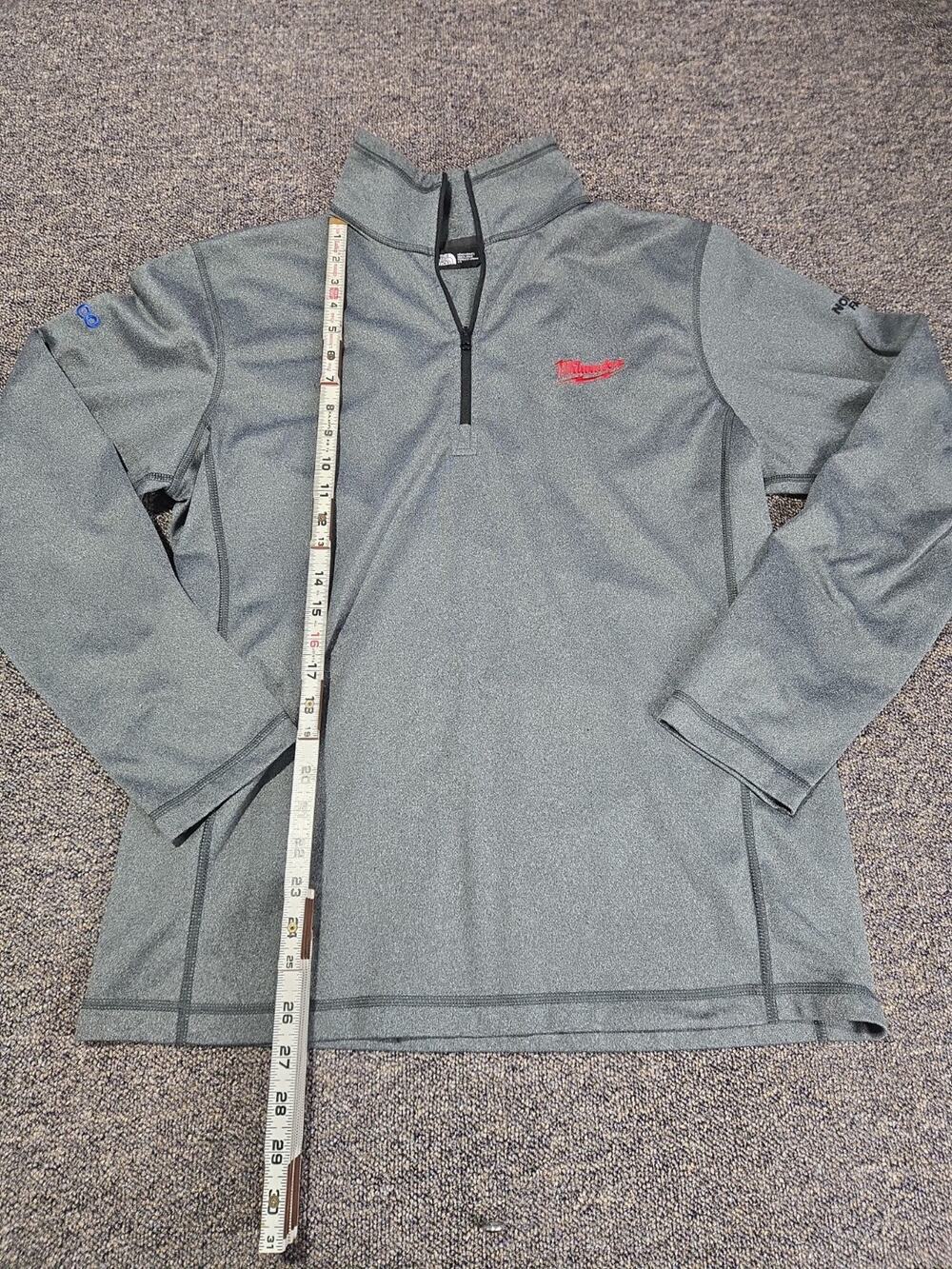 The North Face Quarter Zip Pullover Large Gray Milwaukee Tools Logo